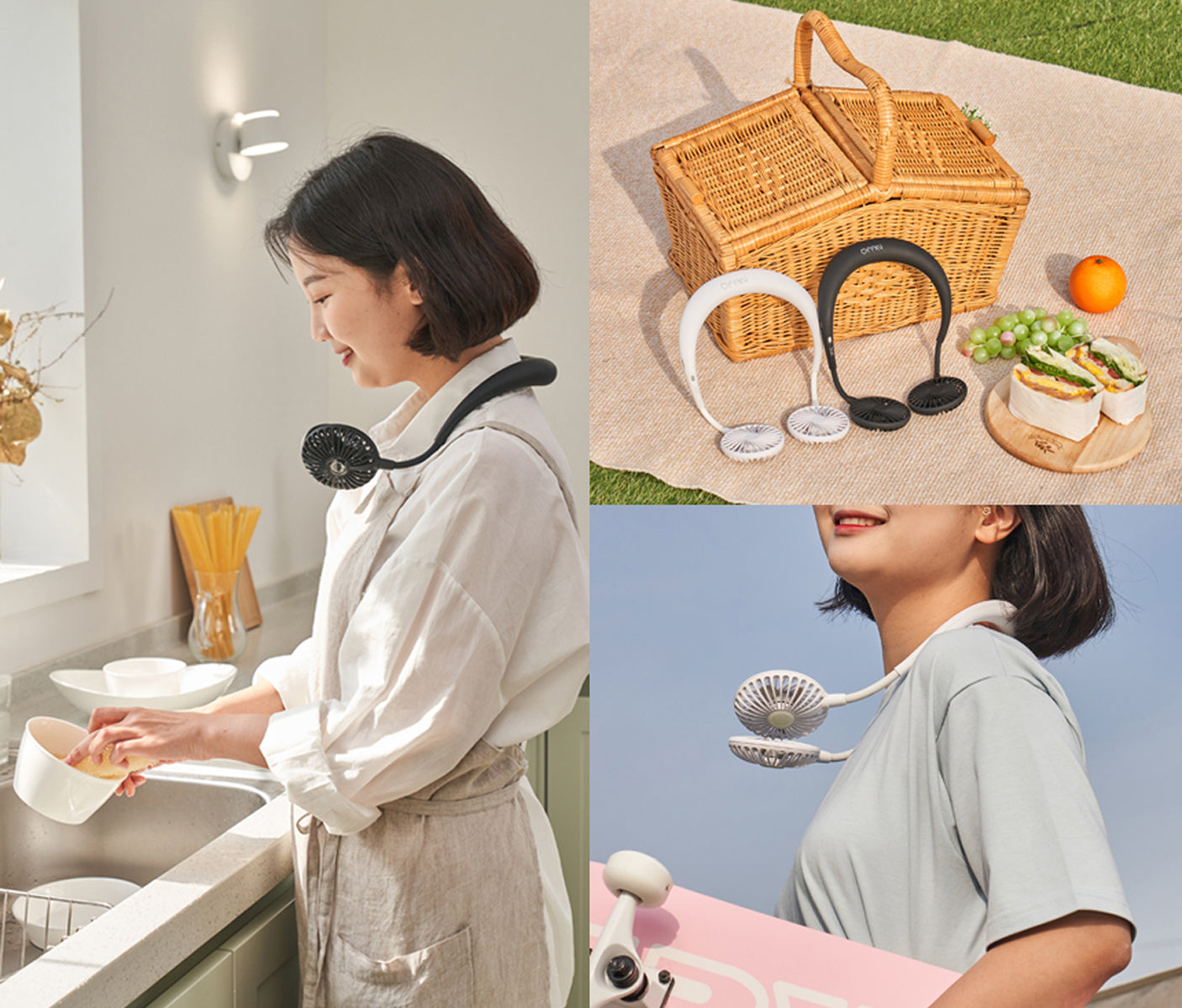 BLUEIDEE NF5C Wearable Neck Fan - Hands-Free Personal Cooling Fan for Outdoor, Travel, Gym & Office Use