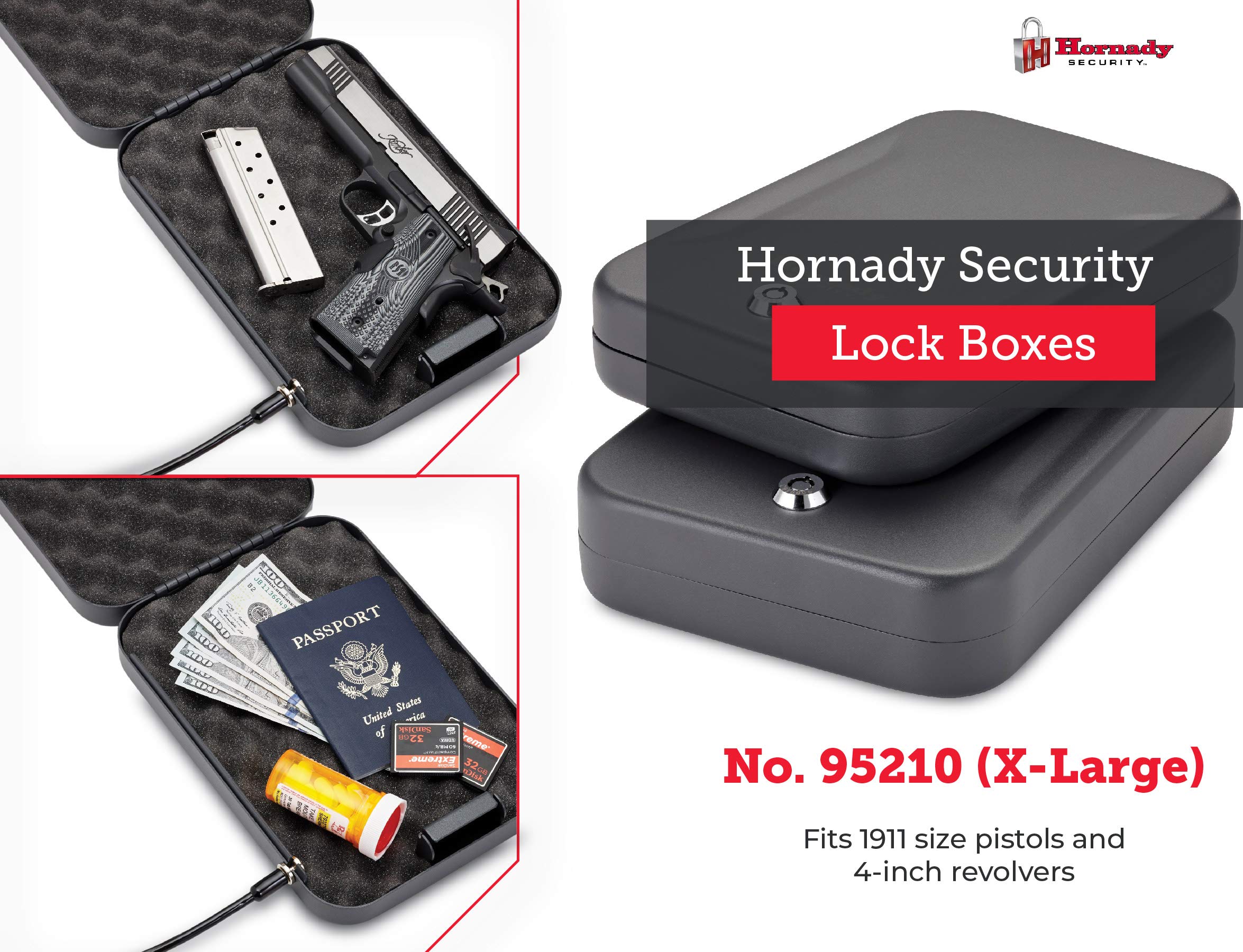 Hornady Lockbox for Guns and Valuables - Secure Handgun Safe with Keypad Entry | Perfect for Home, Office & Travel Security