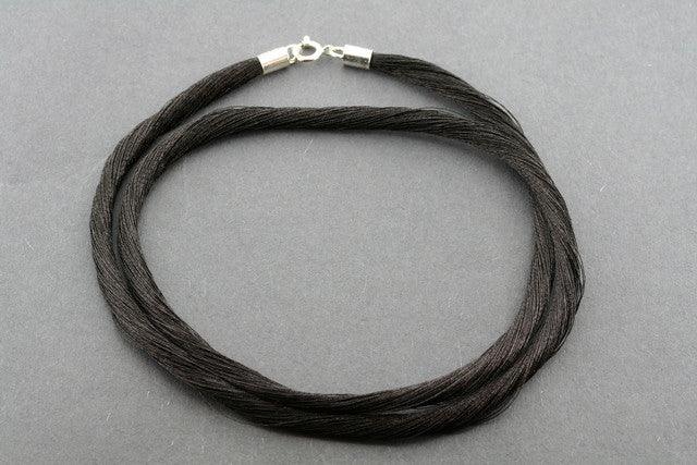 Japanese Silk Strand Necklace Black - Elegant & Lightweight for Women, Perfect for Weddings, Parties & Everyday Wear