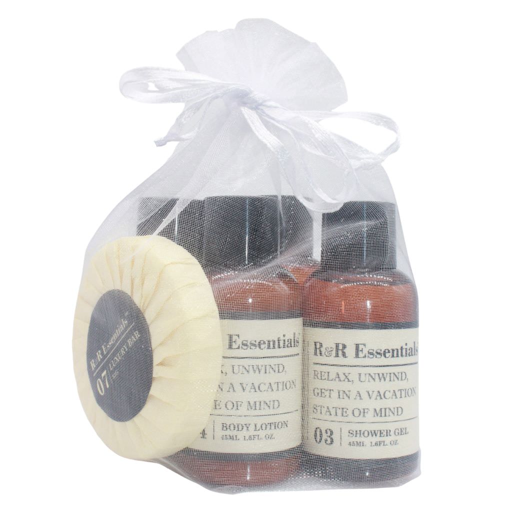 Luxury Hotel Toiletries Set - Premium Travel-Sized Shampoo, Conditioner, Body Wash & Lotion in Elegant Presentation Bag | Perfect for Travel, Gifts & Home Spa Experience