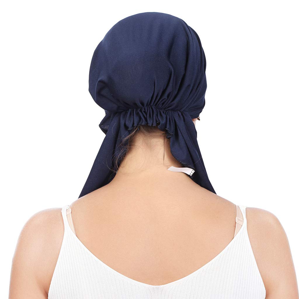 Qhome Women's Stretchy Pre-Tied Head Scarf - Soft Comfort Headwrap for Chemo, Cancer Patients - Perfect for Hair Loss, Hospital Visits & Everyday Wear