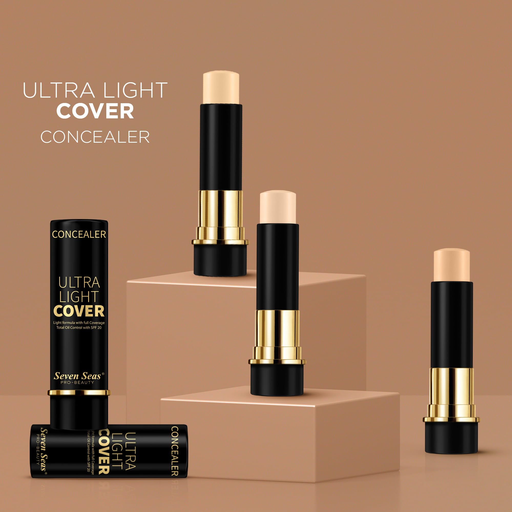 Seven Seas Ultra Light HD Pro Concealer - Oil Control, SPF 20, Long Lasting Coverage (Shade 03) | Perfect for Daily Makeup, Blemish Covering & Under Eye Brightening