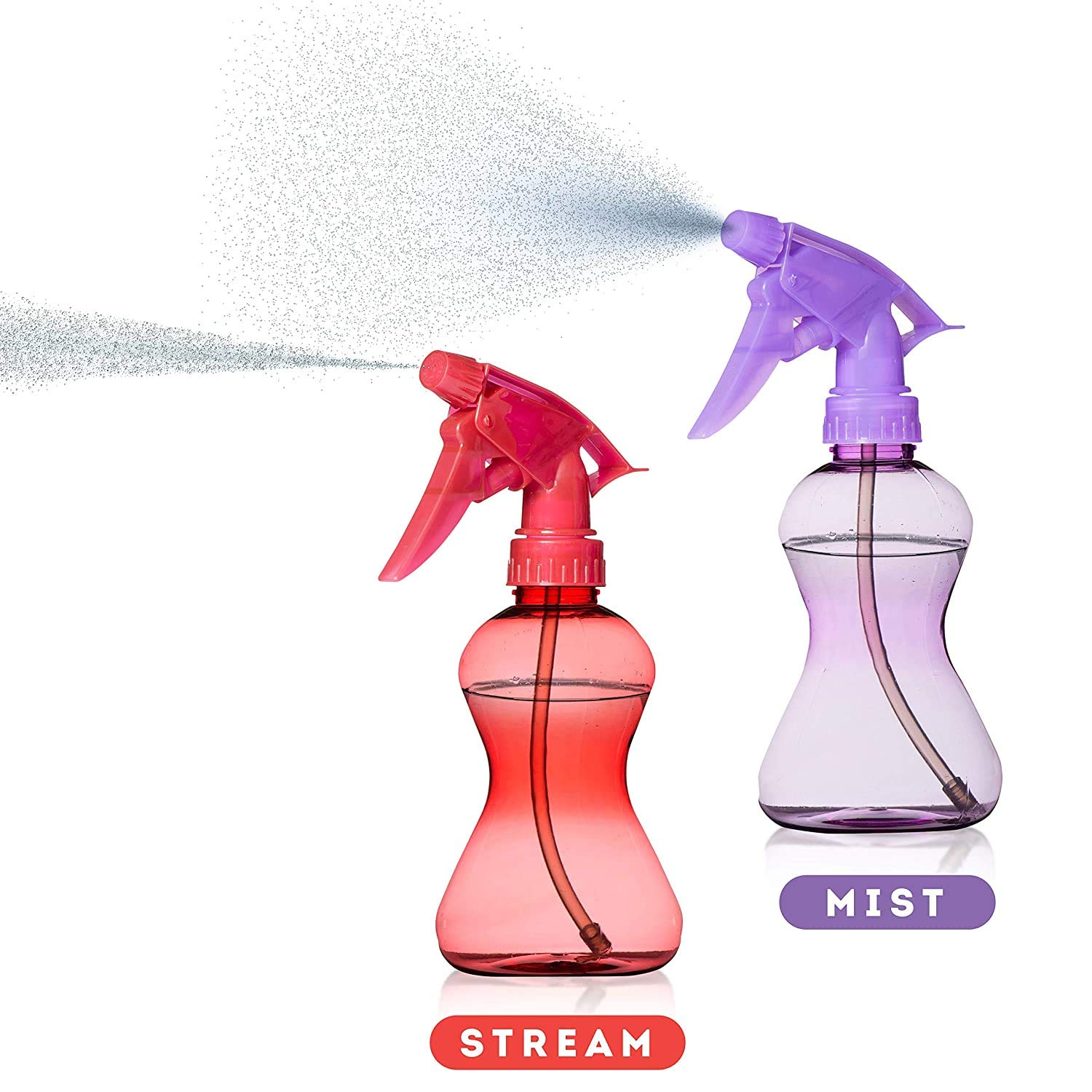 120 Pack Spray Bottles Bulk - 10 Oz Empty Plastic Spray Bottles for Hair, Cleaning, Plants & DIY Projects - Fine Mist Sprayer (20 x 6-Packs: 40 Blue, 40 Red, 40 Purple) - Perfect for Salons, Home Cleaning & Gardening
