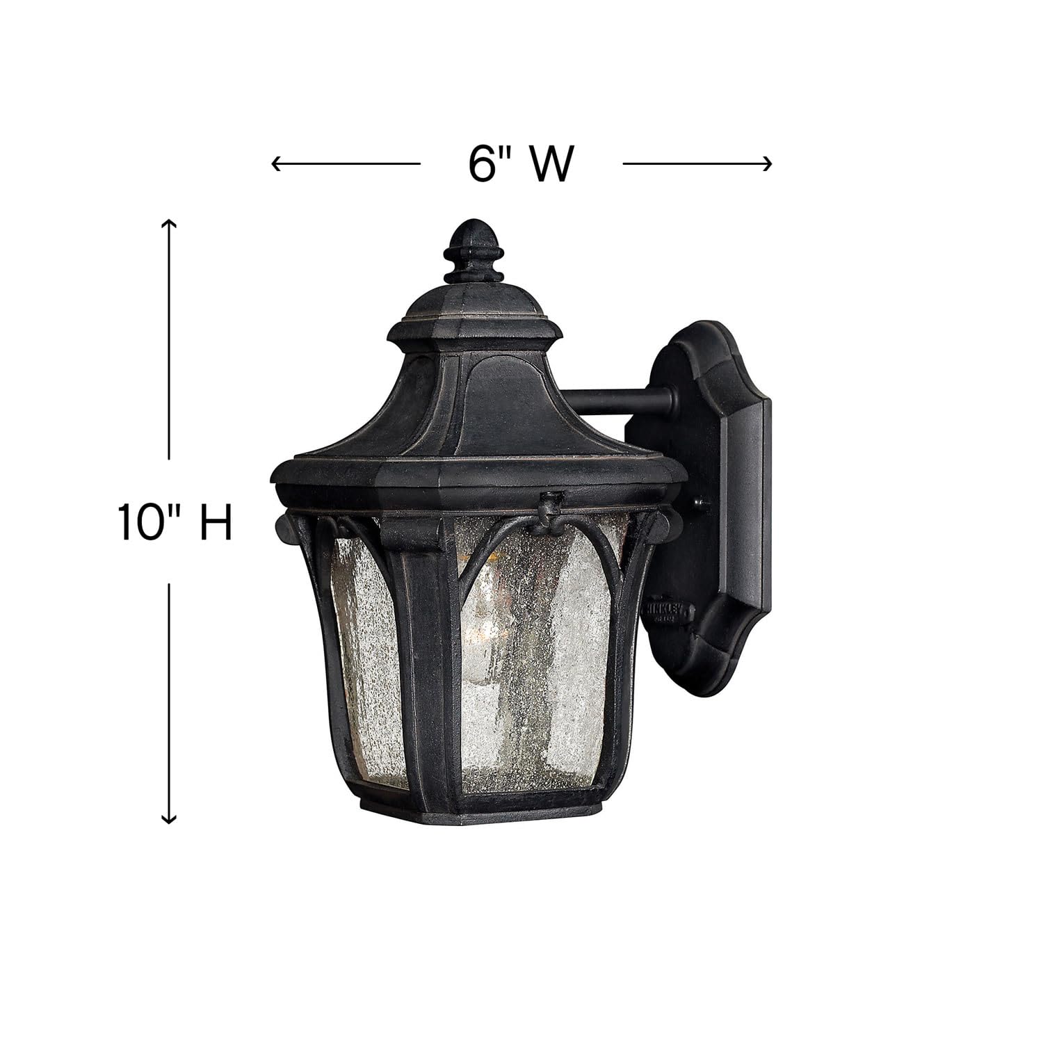 Hinkley Trafalgar Collection Traditional One Light Extra Small Outdoor Wall Mount - Museum Black Finish for Porch, Patio, and Garden Lighting