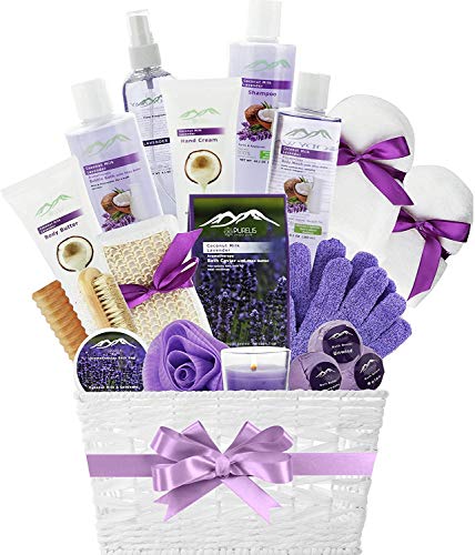 Luxury Spa Gift Basket for Women - Lavender Coconut Bath & Body Works Set | Relaxing Self-Care & Birthday Gift Ideas for Her