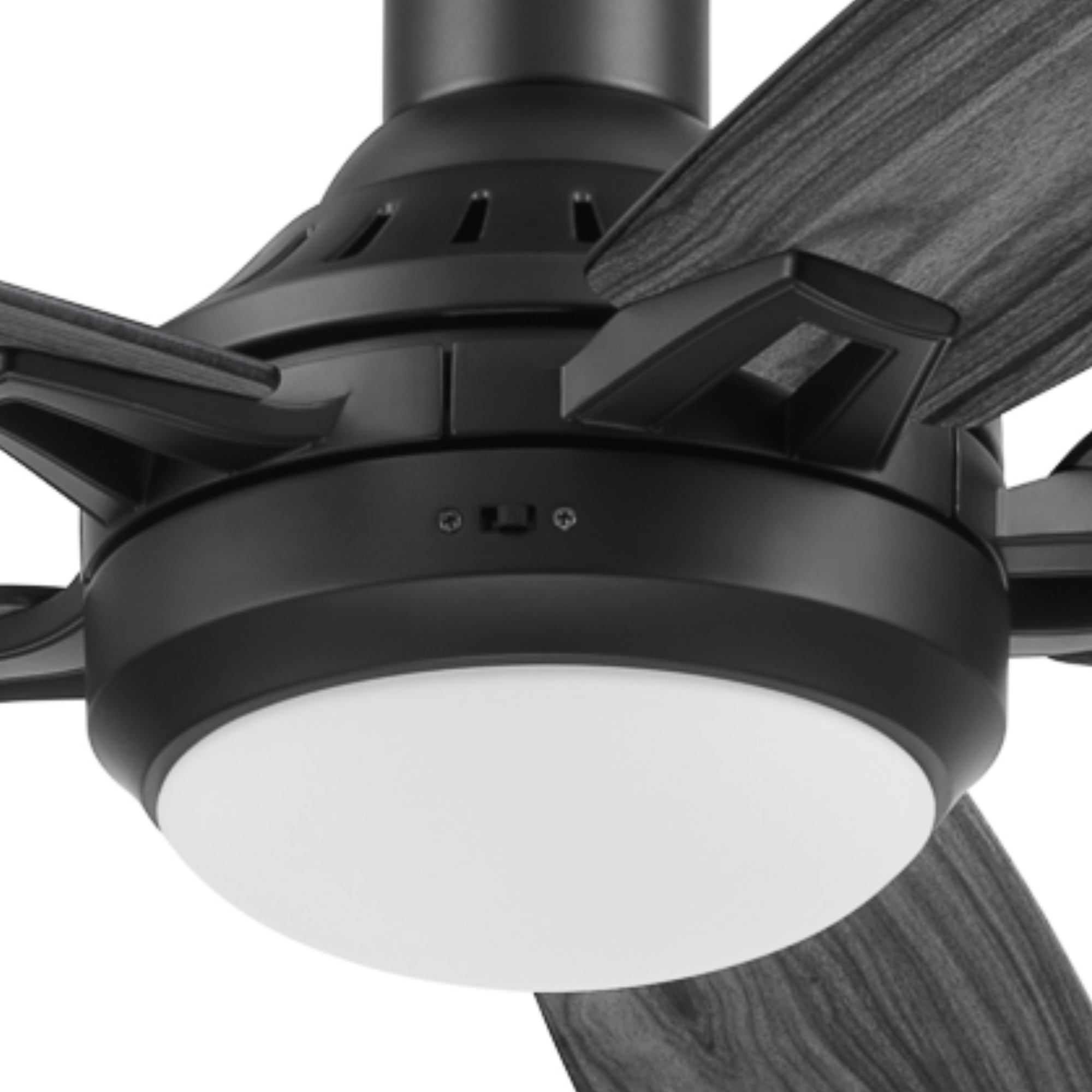 52 Inch Honeywell Radstock Matte Black LED Ceiling Fan with Remote - Color Changing Lights, 3 Speeds, Reversible Motor - Perfect for Living Room, Bedroom & Home Office