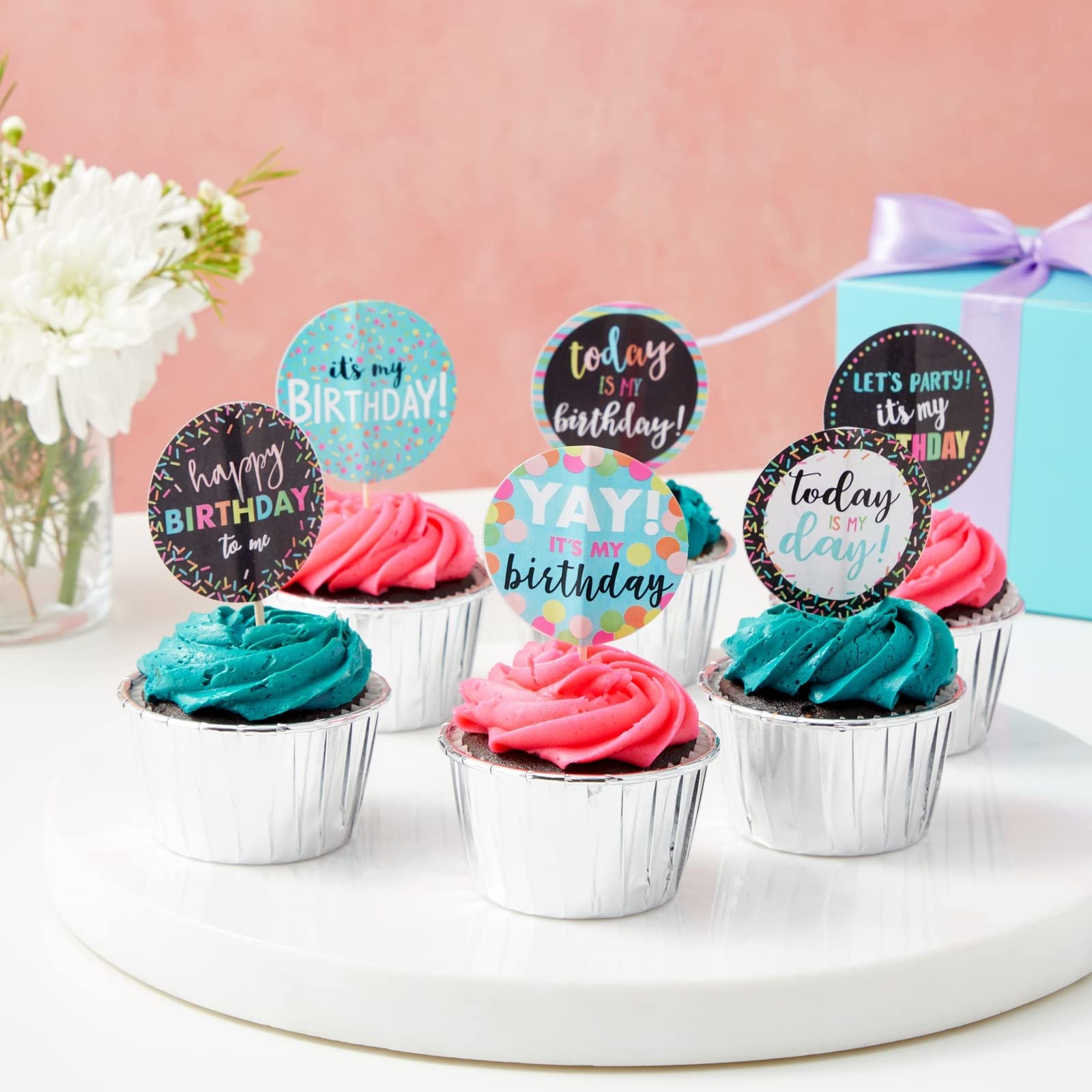 BLUE PANDA 504-Piece Round Birthday Stickers for Kids - 6 Assorted Designs (2 Inch) - Perfect for Classroom Rewards, Student Party Favors & Teacher Appreciation Gifts | Great for Birthday Celebrations, Scrapbooking & DIY Projects