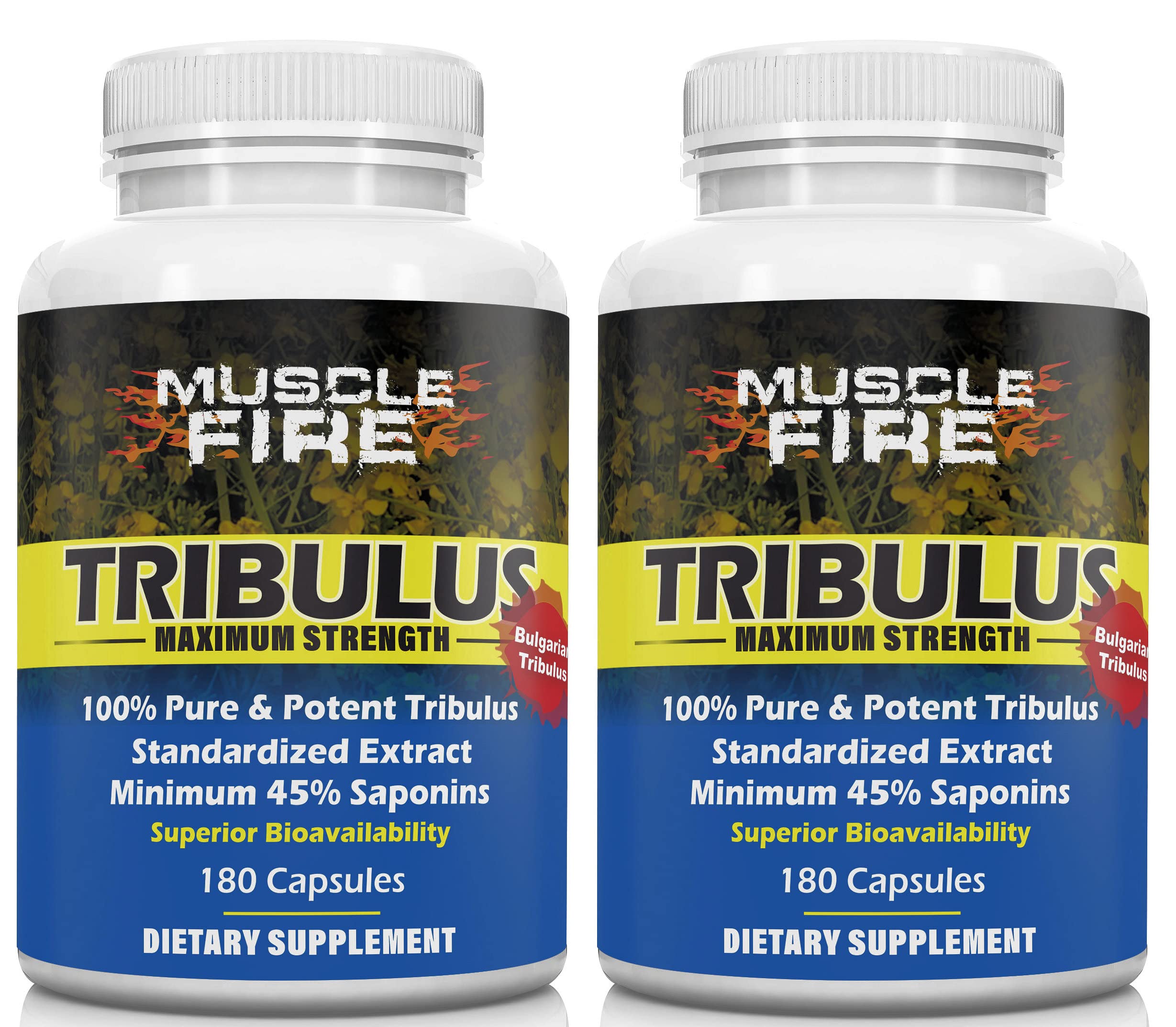 Tribulus Terrestris Extract 1500mg | 45% Saponins | Bulgarian Sourced | Enhanced with Lecithin for Better Absorption | 360 Capsules (2 Bottles) | Natural Testosterone Booster for Men's Health, Workout Performance & Vitality