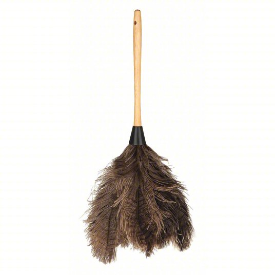 Premium Ostrich Feather Duster with Wood Handle - 13 Inch - Dusting for Home, Office, and Car Cleaning - Eco-Friendly and Reusable