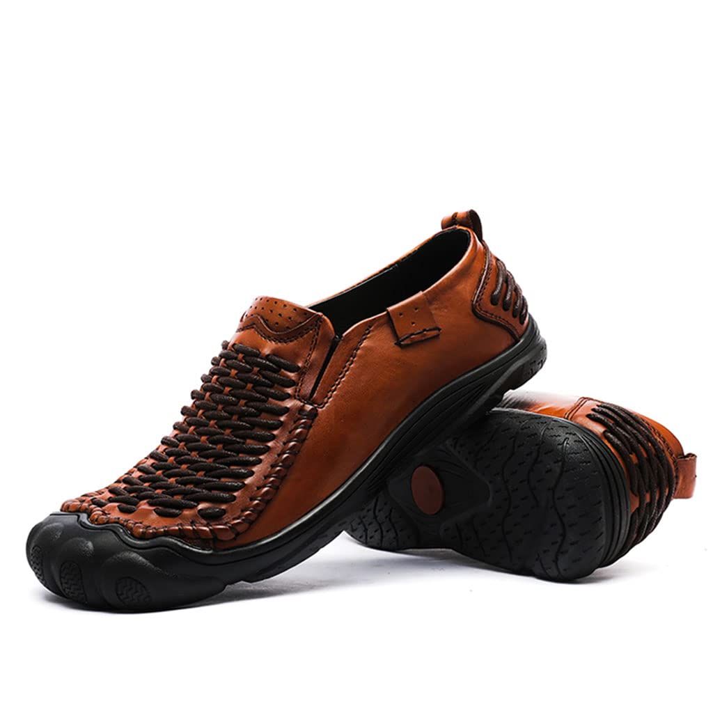 Men's Retro Leather Casual Shoes - Comfortable Lightweight Sneakers Loafers for Walking, Driving & Biking | Perfect for Daily Wear, Travel & Outdoor Activities