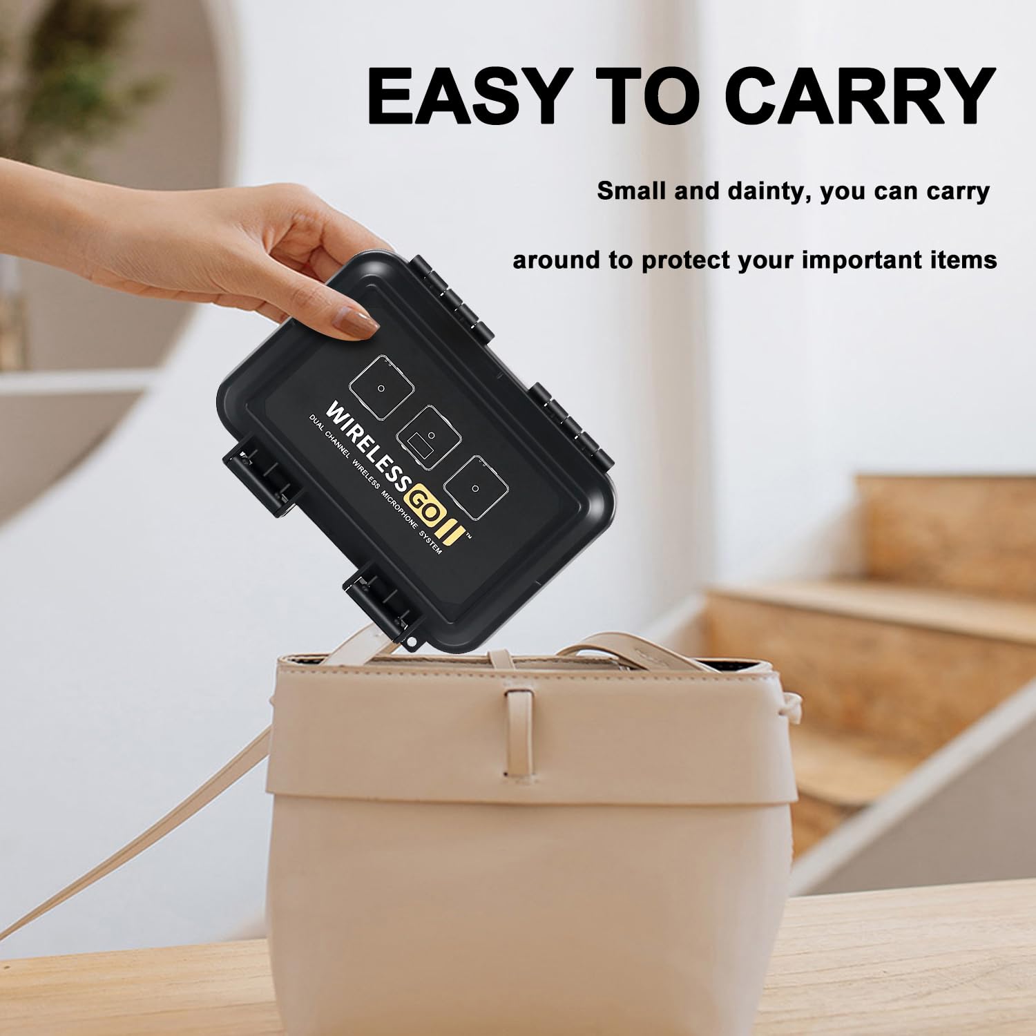 Liyirui Wireless Lavalier Microphone Case - Foam Padded Storage Bag for Rode Wireless GO II & Dual Channel Digital Mics | Portable, Waterproof Safety Box | Perfect for Travel, Studio & Outdoor Recording