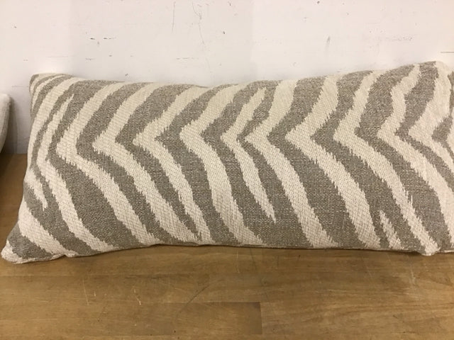 27 x 13 Inch Gray & Ivory Lumbar Pillow - Soft Support for Sofa, Bed & Office Chair - Perfect for Home Decor & Back Comfort