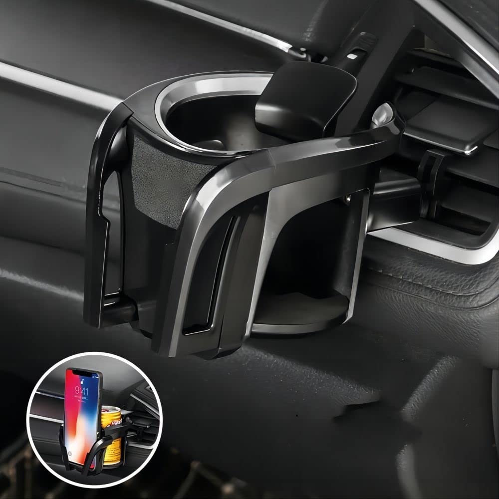 Best Auto Cup Holder Phone Mount for Car - Universal Cellphone Holder Compatible with iPhone, Samsung & All Smartphones - Perfect for Hands-Free Driving, GPS Navigation & Safe Travel