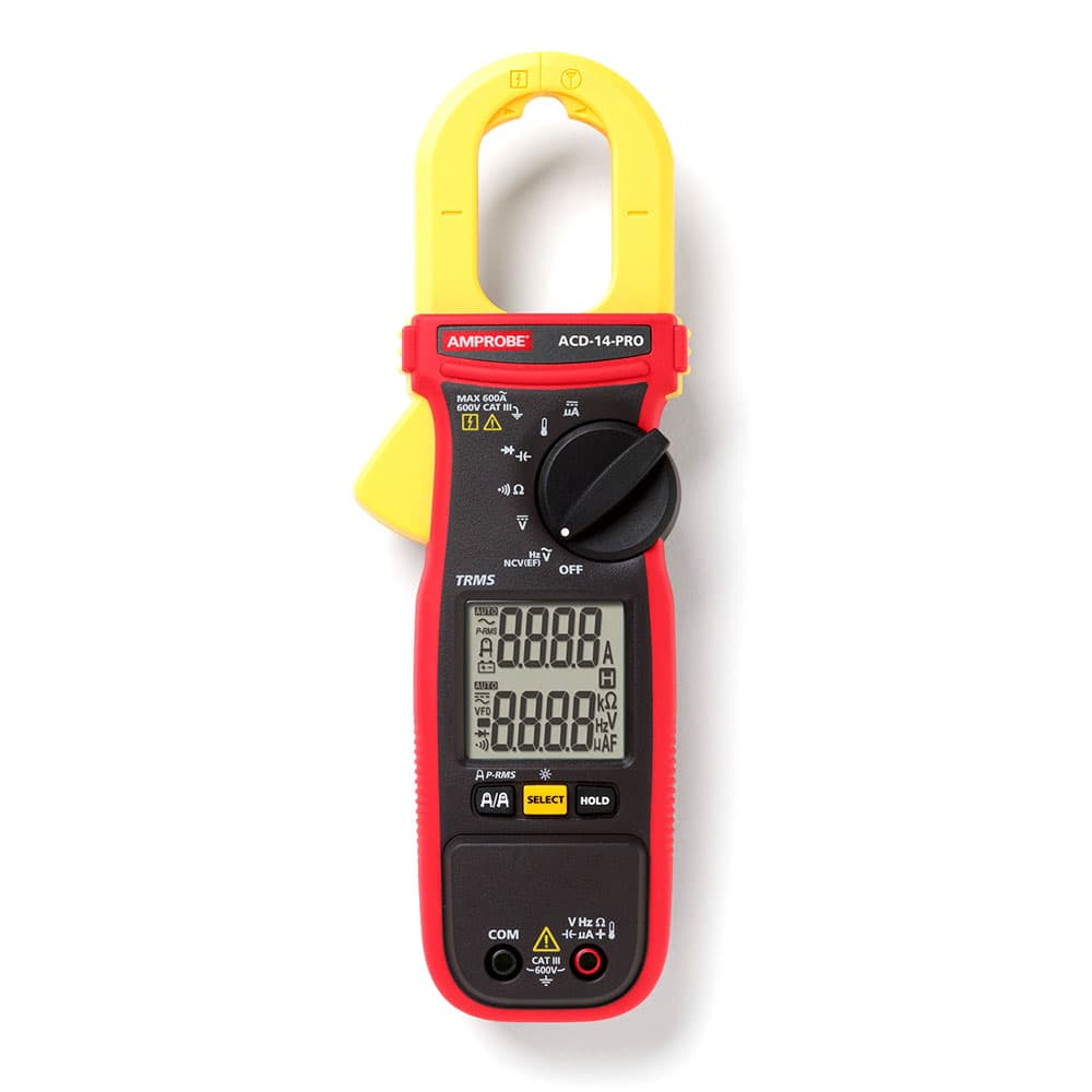 Amprobe 4718977 ACD 14 PRO 600V/600A TRMS Dual Display Autoranging HVAC Clamp Meter - Professional Electrical Tester for HVAC, Electricians & Home Use