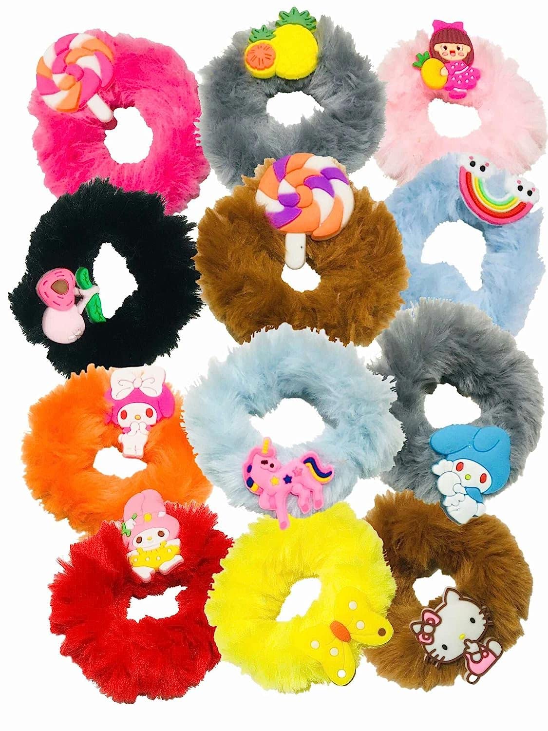 Quarya Kids Hair Bands with Cartoon Characters - Soft Elastic Hair Ties for Girls, Babies & Women - Perfect for School, Sports & Daily Hair Styling