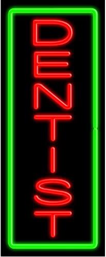 Dentist Glass Neon Sign #10984 - Handmade in USA - Perfect for Dental Office Decor & Waiting Room Lighting