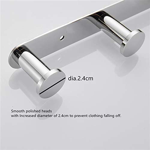 Stainless Steel Towel Hook Set of 4 - Polished 304 Stainless Steel Wall Mounted Coat Rack for Bathroom, Hallway & Foyer - Home Storage Organization Accessories (Silver) - Perfect for Hanging Towels, Robes & Coats in Small Spaces