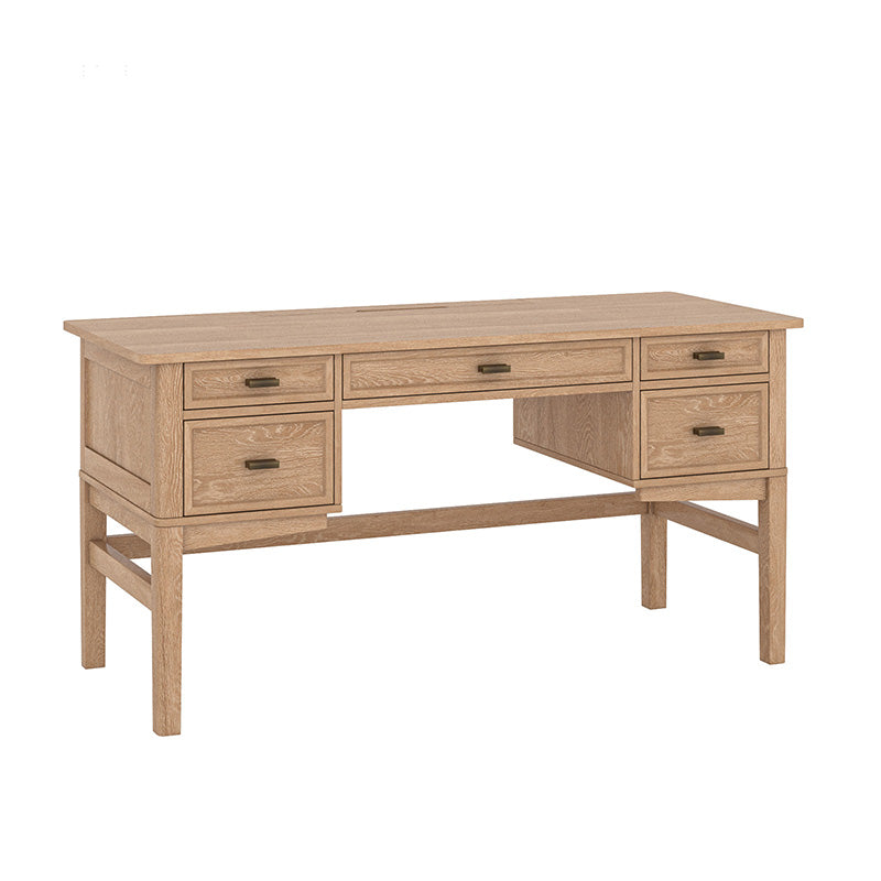 Raquel Modern Transitional Office Desk with Cable Management Hole - Stylish Home Office Desk for Remote Work & Study