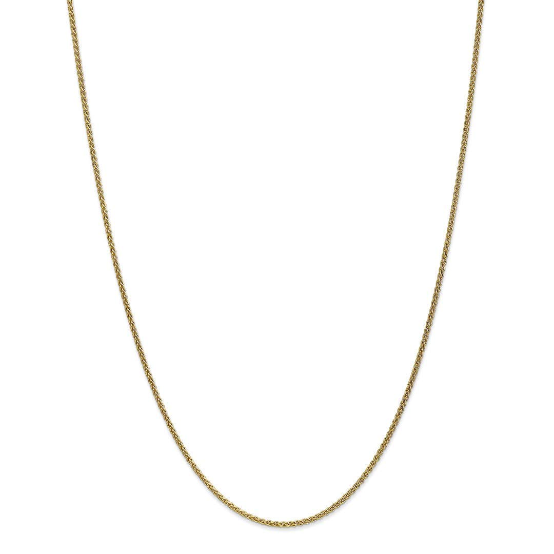 10K Yellow Gold 1.7mm Spiga Chain Necklace 16 Inch - Dainty Wheat Link Pendant Charm for Women - Elegant Fine Jewelry Gift for Her - Perfect for Anniversaries, Birthdays & Special Occasions