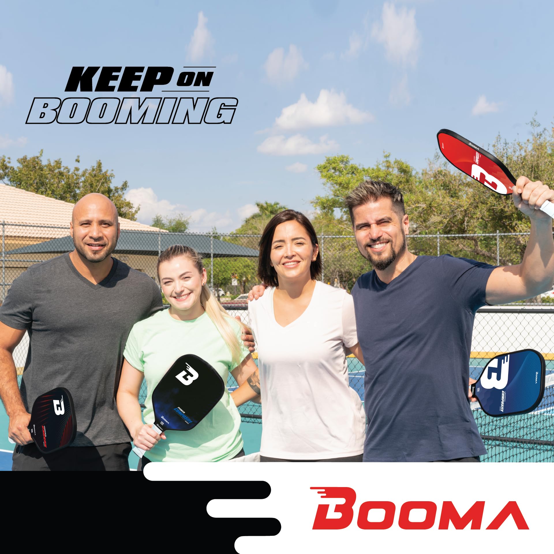BOOMA Pickleball Paddle - USAPA Approved Carbon Fiber Paddle with Honeycomb Polypropylene Core | 16mm Thick High Performance Pickleball Racket | Premium Grip for Control & Power | Perfect for Tournaments & Recreational Play