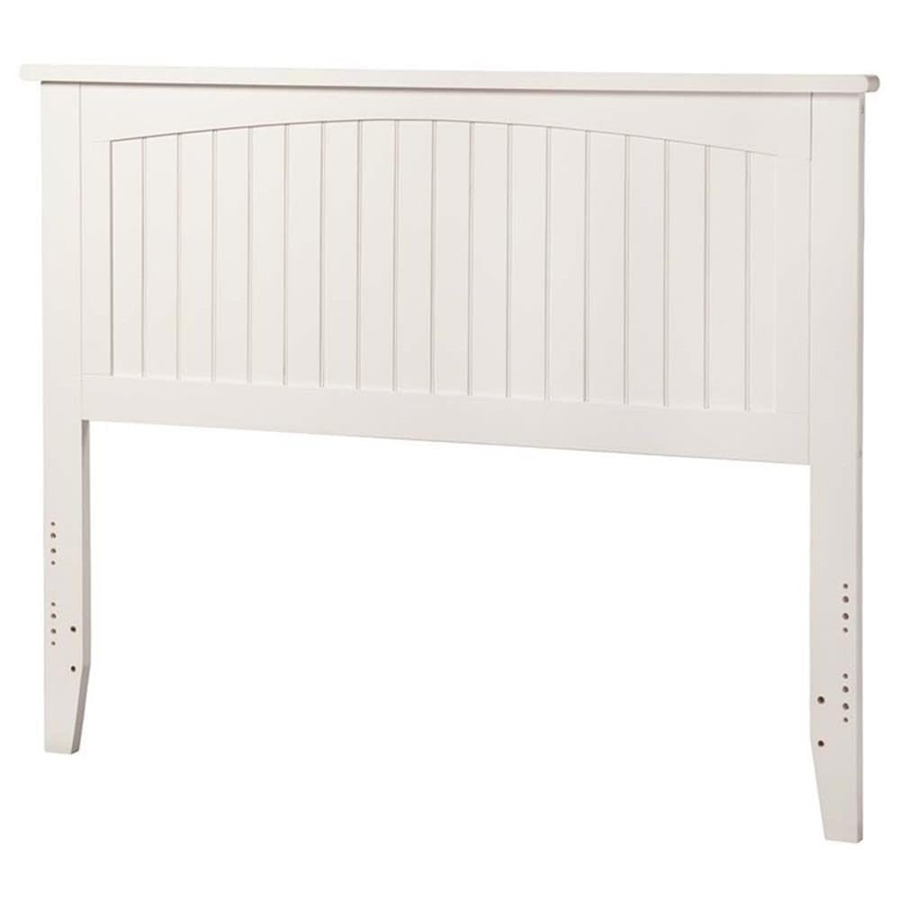 Pemberly Row Modern White Wood Full Panel Headboard with USB Charging Ports - Perfect for Bedroom Upgrade & Contemporary Home Decor