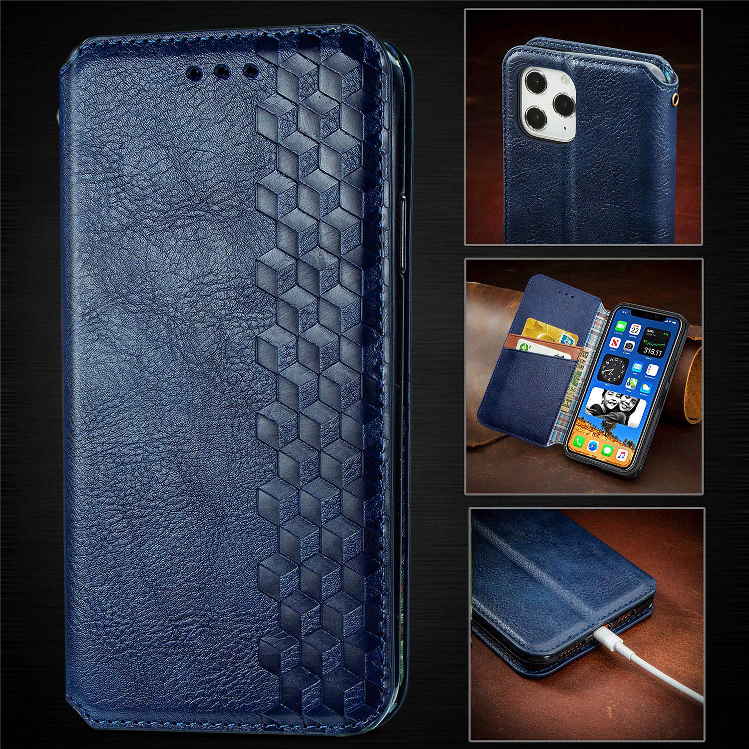 Shockproof Magnetic Leather Wallet Case for iPhone 13 Pro Max (6.7 Inch) - Business Flip Cover with Credit Card Holder & Kickstand | Perfect for Work, Travel and Daily Use (2021 5G Model)