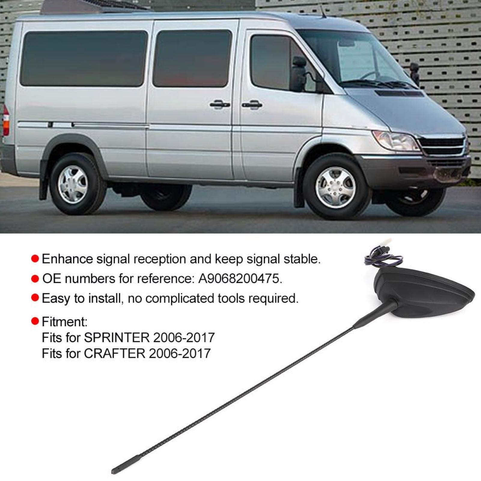 Acouto Car Antenna Replacement for Mercedes Sprinter 2006-2017 - A9068200475 Auto Radio Aerial Roof Mounted Accessory | Perfect for Enhanced FM/AM Reception & Road Trips