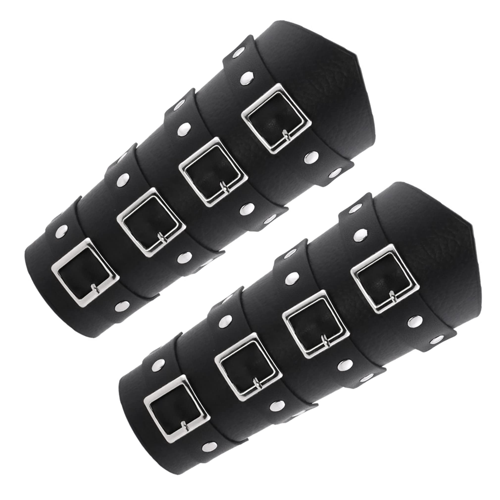 Unisex Punk Goth Leather Gauntlet Wristband - Wide Wrap Bracer Arm Cuff for Men & Women - Perfect for Cosplay, Halloween Costumes & Gothic Fashion Accessories