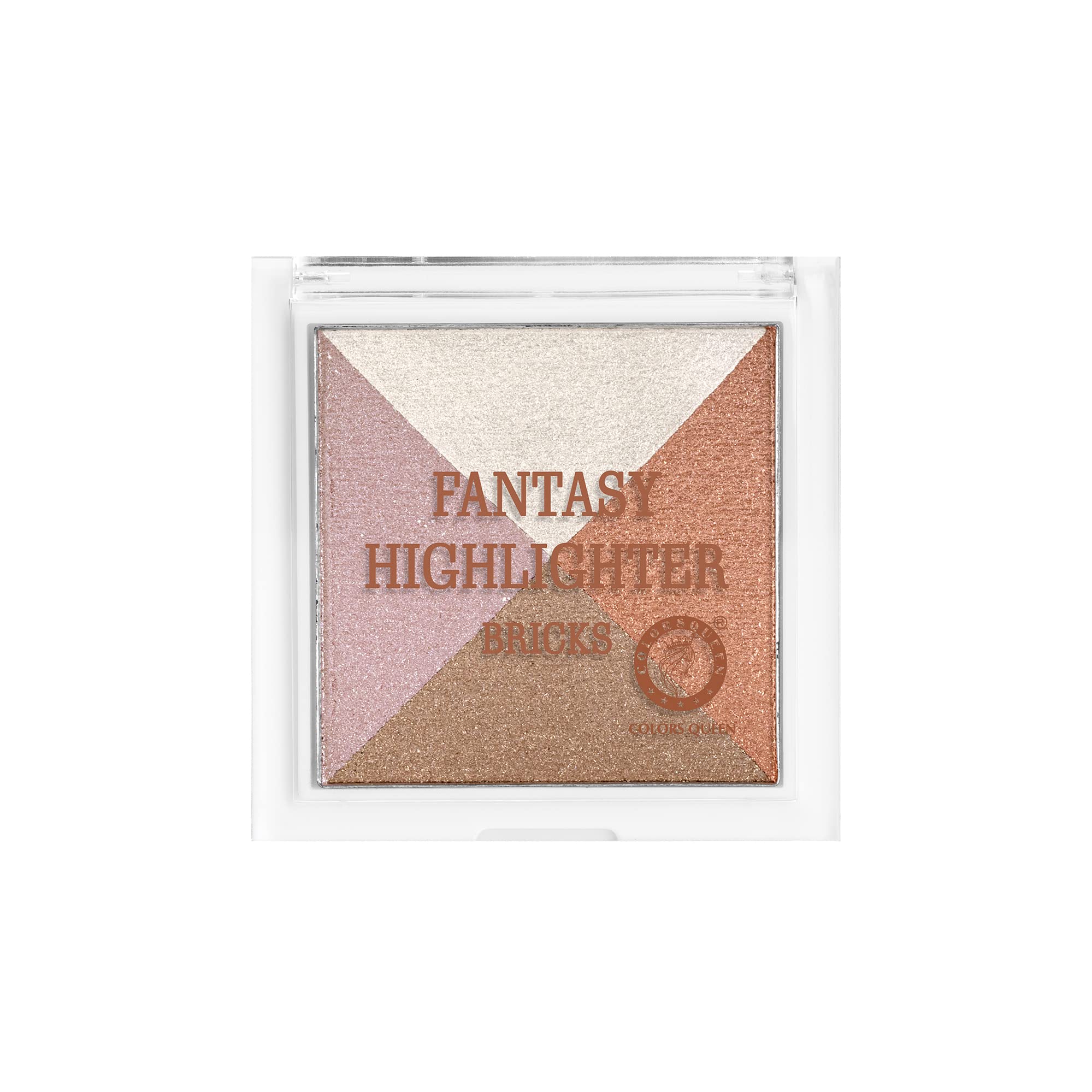 Colors Queen Fantasy Brick Highlighter Palette - Multi-Color Face Highlighter for Cheeks, Eyes & Body | Shade 1 | Perfect for Contouring, Strobing & Glam Makeup Looks (Day & Night Use)