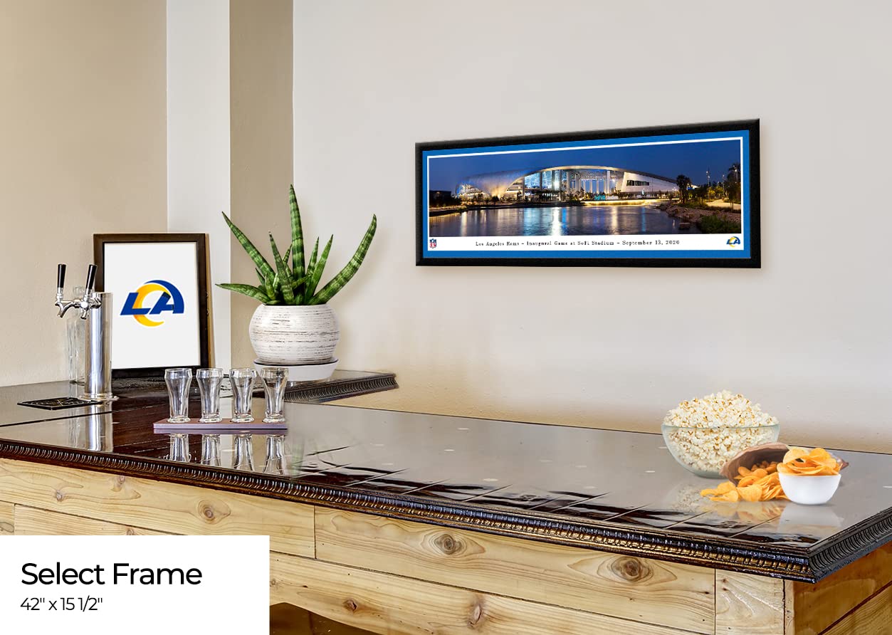 LA Rams SoFi Stadium Panoramic Wall Art - Premium Football Decor & Home Office Posters by Blakeway Panoramas - Perfect for Game Room, Man Cave & Sports Fan Gifts