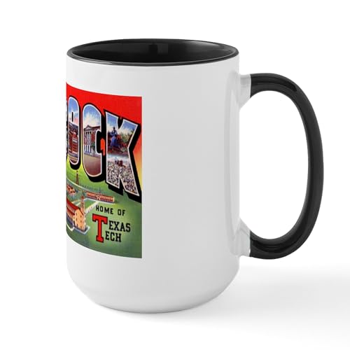 White/Black Inside - Lubbock Texas Greetings Large Mug