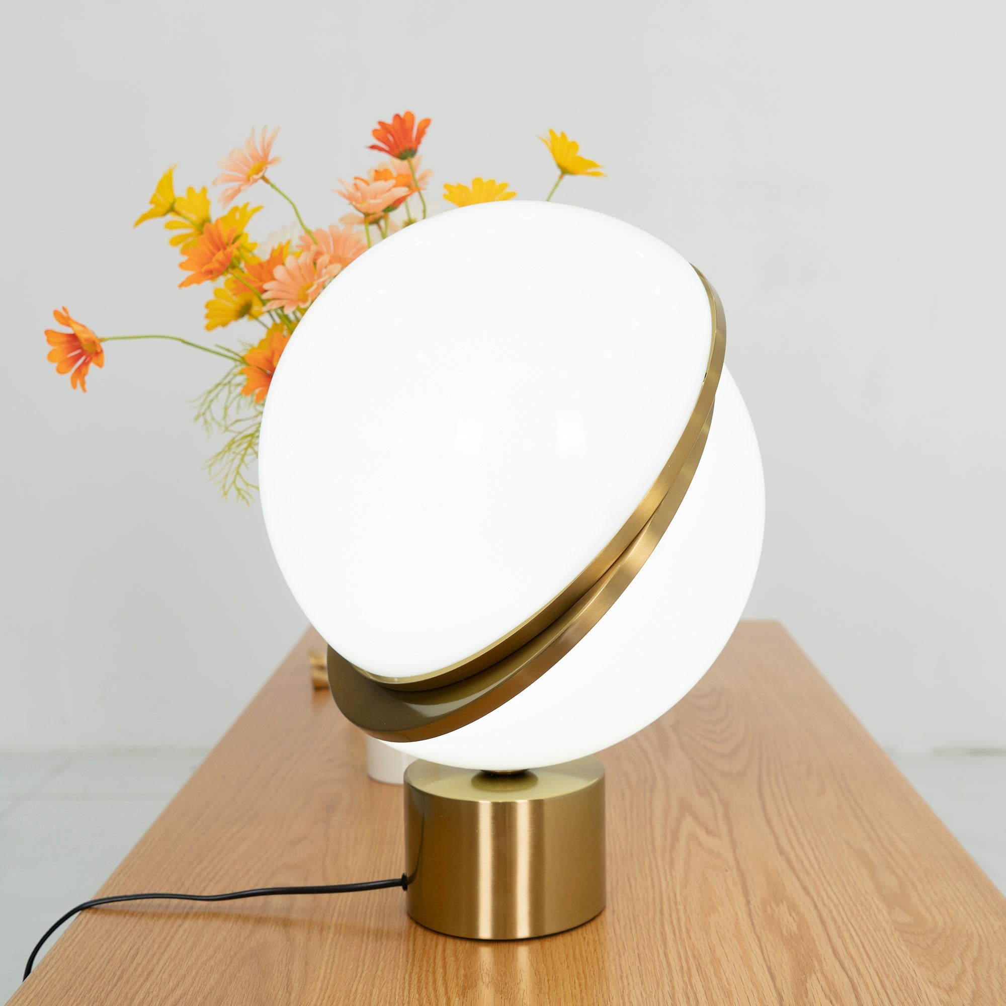 Modern Crescent Table Lamp - Adjustable LED Bedside Night Light for Bedroom, Living Room & Office - Warm White & Cool White Light Modes