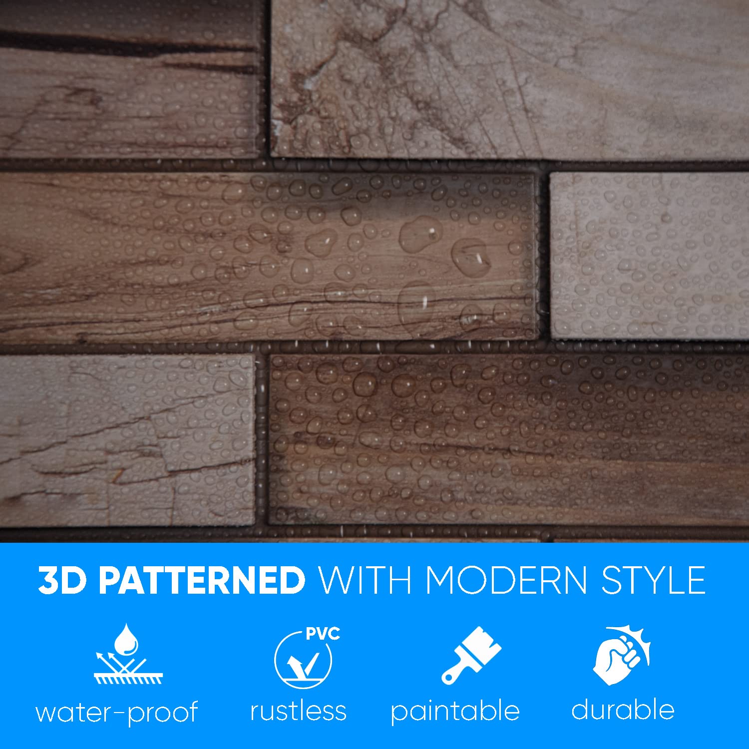 3D Wall Panels for Home & Office Decor - Wood Nut Style PVC Wall Covering (10 Pack, Covers 51 sq ft) | Modern Interior Design for Living Room, Bedroom & Workspace