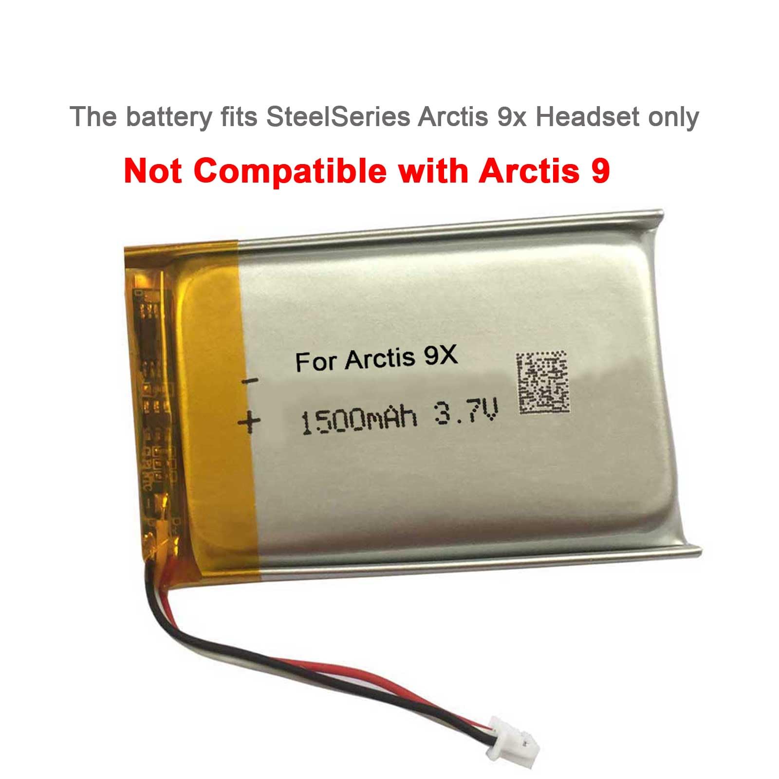 AOLIKES 3.7V 1500mAh Replacement Battery for SteelSeries Arctis 9X Wireless Gaming Headset - Long Lasting Power for Xbox Series X/S & PC Gaming - (Not Compatible with Arctis 9 Headset) - Perfect for Extended Gaming Sessions & Wireless Headset Use