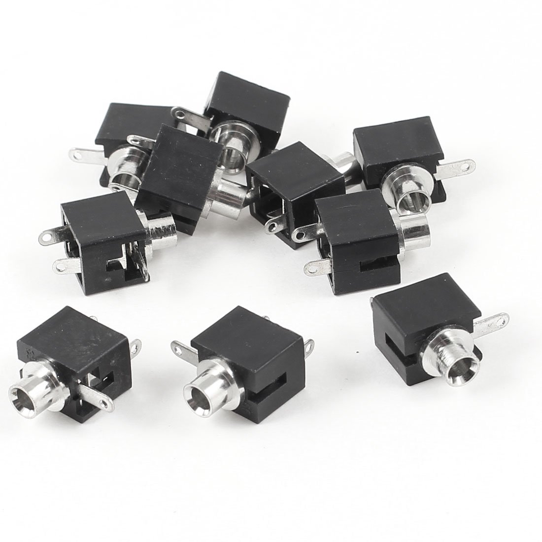 2.5mm Mono Female Audio Jack Socket - 10 Pack Black 3-Pole Connectors for Headphones, Speakers & DIY Electronics | Replacement Parts for Audio Devices & Home Projects