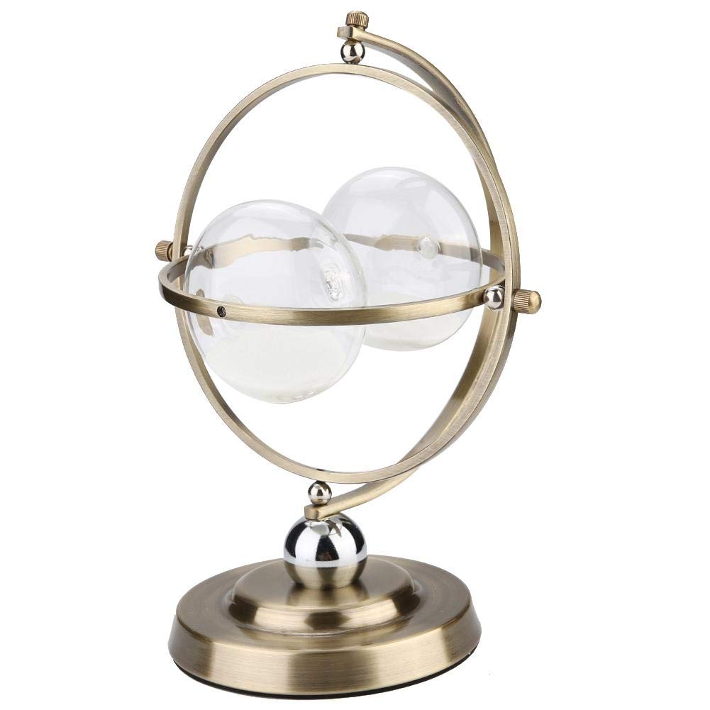 15-Minute Gold Metal Rotating Hourglass Timer - Classic Sand Glass Clock for Wine Sobering, Meditation & Productivity | Perfect for Living Room, Bedroom & Office Decor | Unique Gift for Halloween, Christmas & Valentine's Day (10.23 x 7.48 Inches)