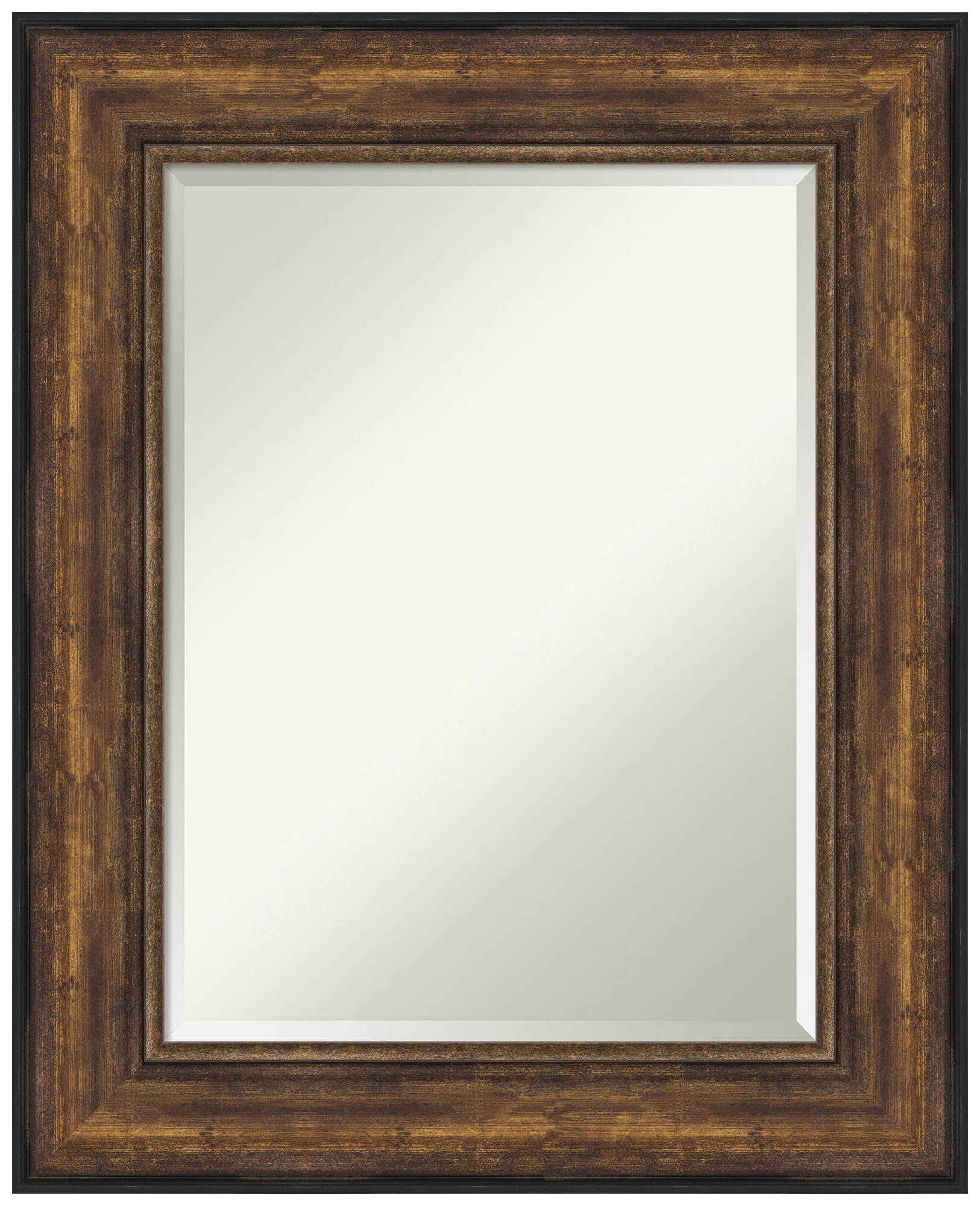 Amanti Art 32x26 Inch Bronze Wall Mirror - Traditional Rectangle Bathroom & Living Room Decor with Beveled Edge, Hangs Horizontally or Vertically - Perfect for Bedroom, Entryway, and Hallway Décor