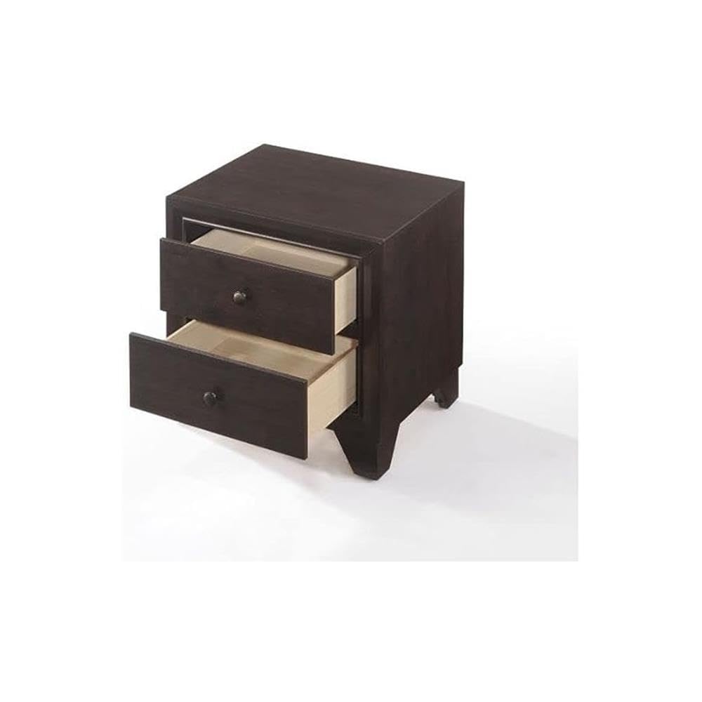 Acme Furniture Madison Wood Nightstand in Espresso - Solid Wood Bedside Table with Storage Drawer for Bedroom, Living Room & Guest Room