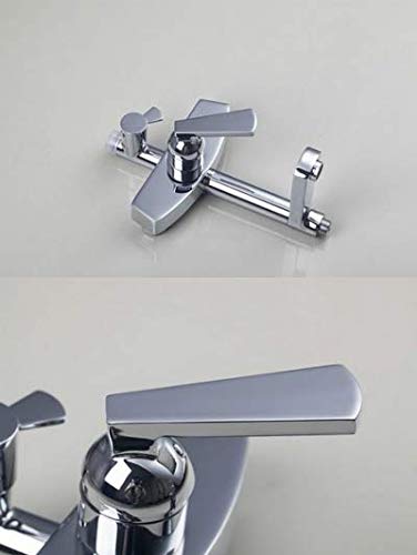 GOWE Wall Mounted Shower Faucet Set with 8 Inch Rainfall Shower Head & Hand Shower - Premium Bathroom Tub Mixer Tap for Luxurious Spa Experience at Home