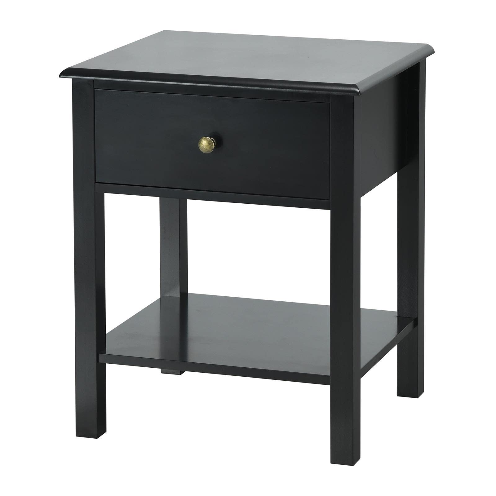 Modern End Table Nightstand with Storage Drawer & Shelf - Bedside Table for Bedroom, Living Room, Office - Compact Night Stand with Display Space for Lamps, Books & Decor