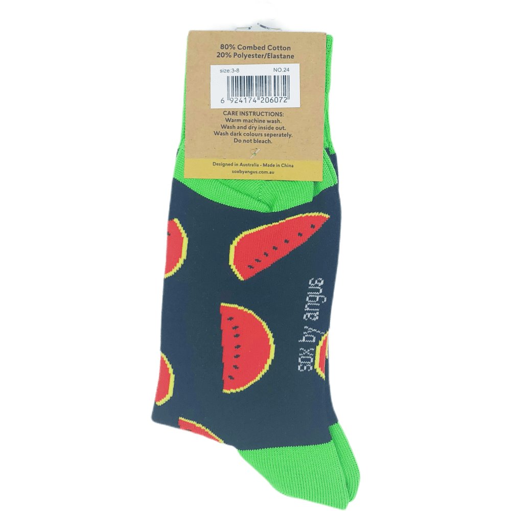 Fun Watermelon Print Socks - Soft Cotton Fruit Socks for Women & Men - Perfect for Summer, Gifts, and Casual Wear