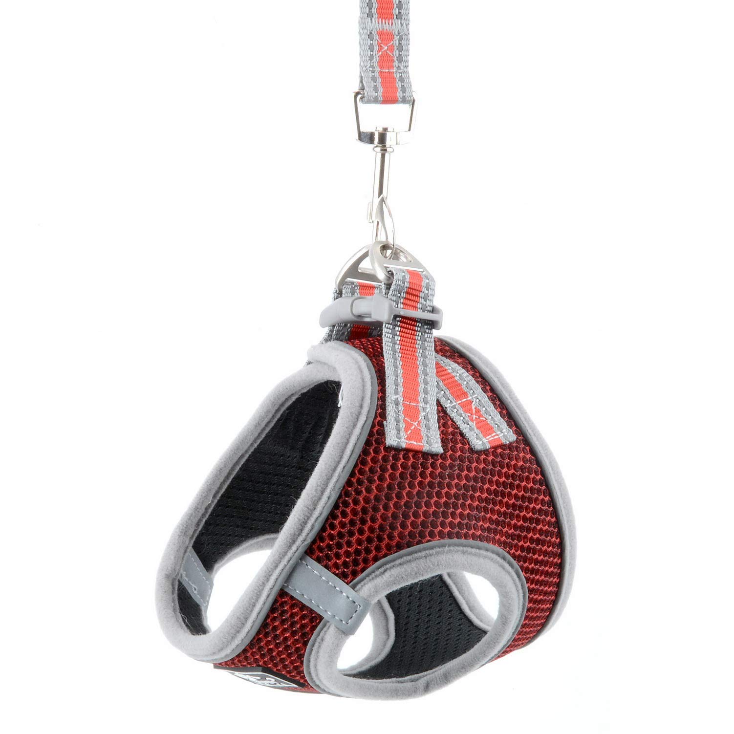 SELMAI Reflective Cat Harness and Leash Set - Escape Proof No Pull Adjustable Soft Mesh Vest for Small Dogs, Kittens, Puppies & Chihuahuas (Red, XL, 1.5m) - Perfect for Night Walks, Pet Training & Outdoor Adventures