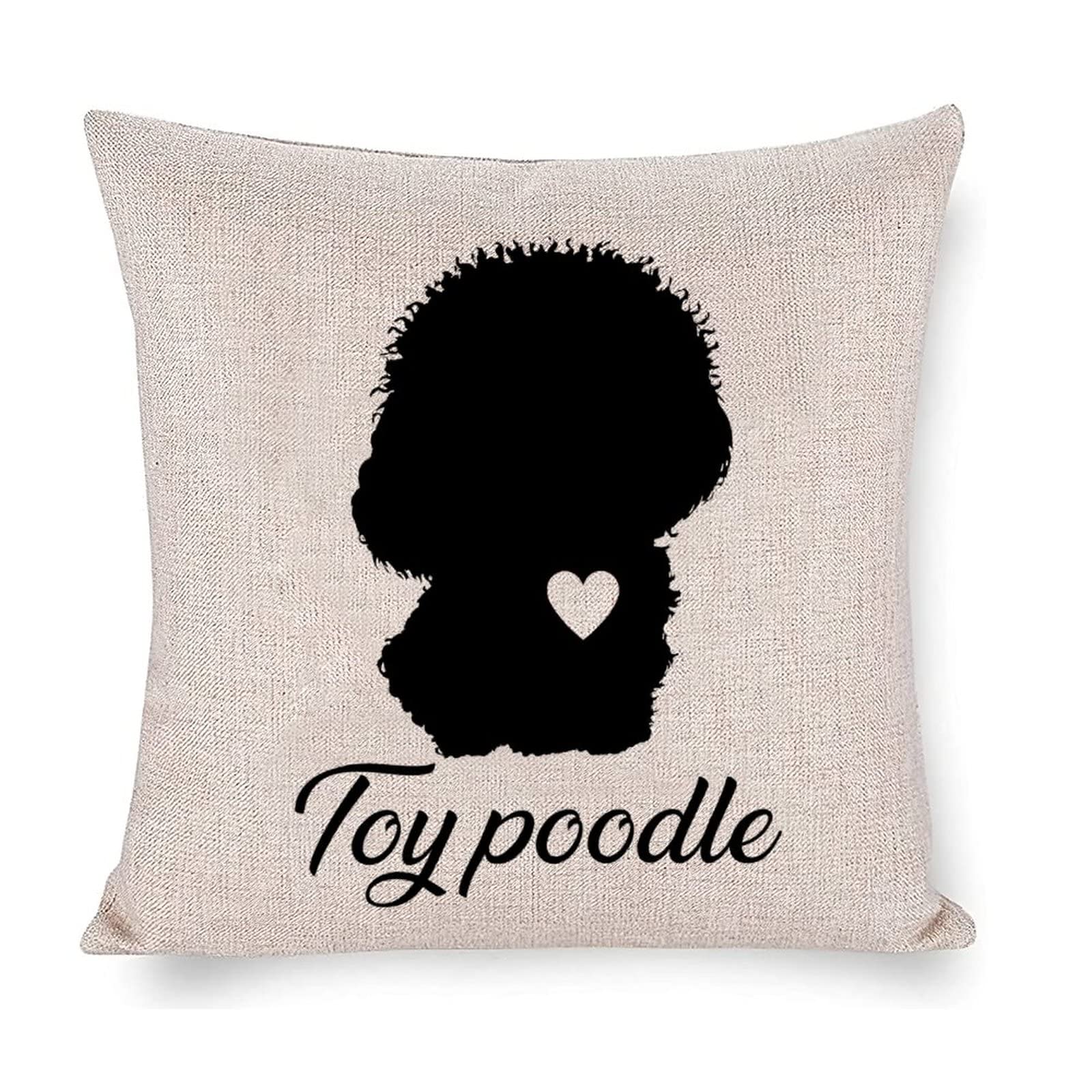 Soft Toy Poodle Throw Pillow Cover 20x20 Inches - Cute Dog Pattern Decorative Cushion Case for Indoor & Outdoor Use - Perfect Gift for Father, Friend & Family - Great for Living Room, Bedroom, or Patio Decor