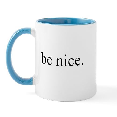 White/Blue Inside - Be Nice Mug