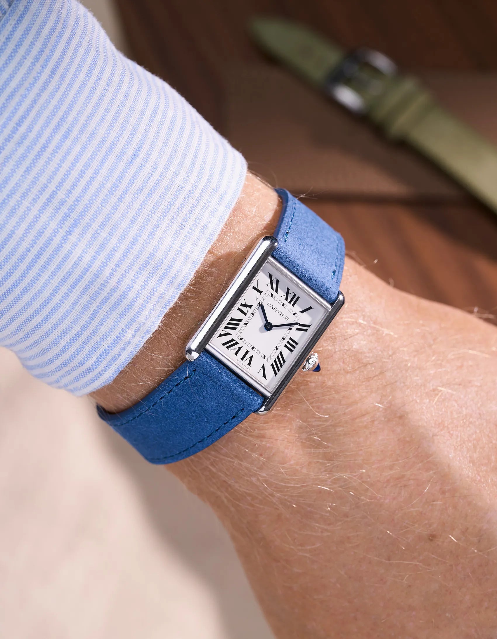Premium Baltic Blue Suede Leather Watch Strap 18mm 21mm - Compatible with Apple Watch, Samsung Galaxy & Smartwatches - Soft & Durable Replacement Band for Everyday Wear & Special Occasions