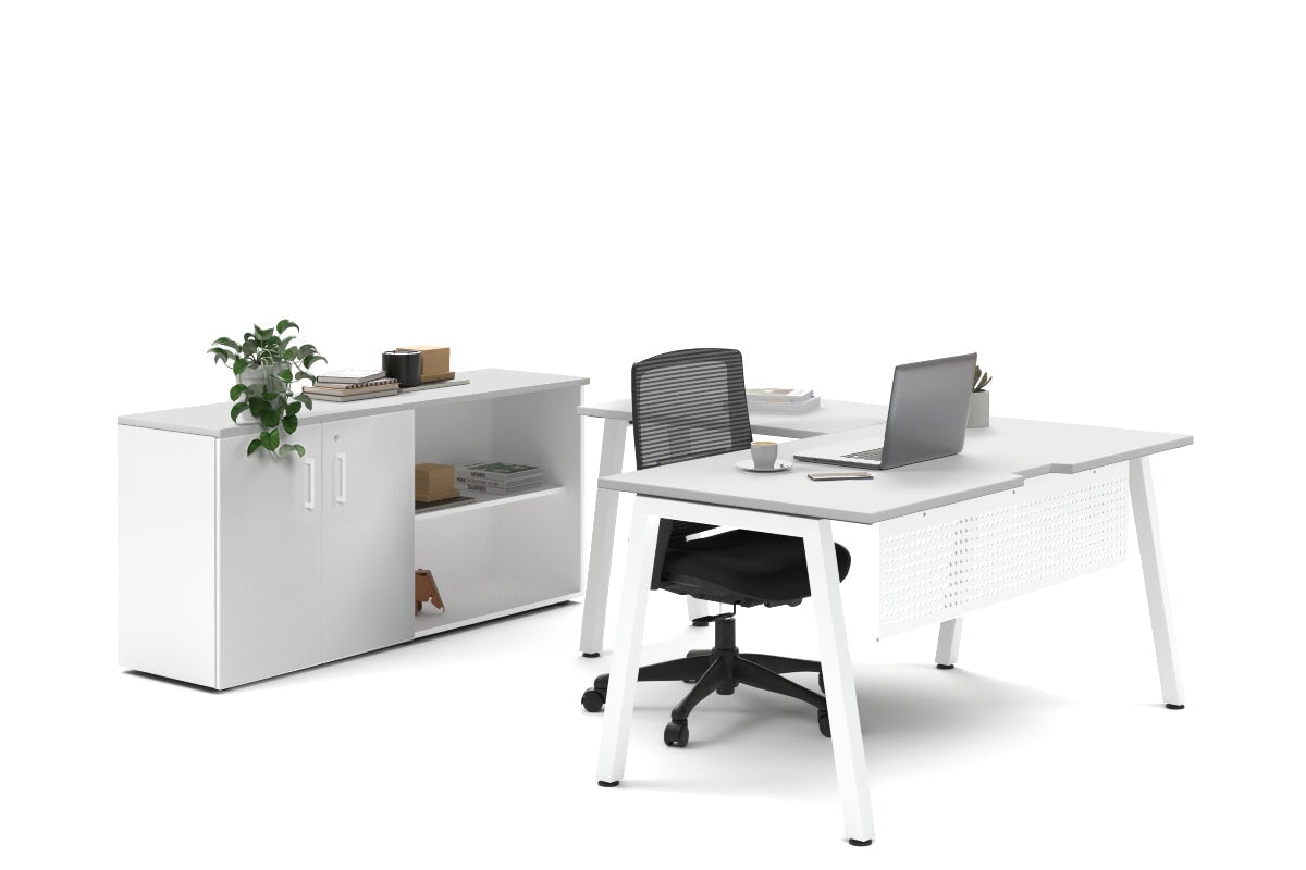 Quadro A Legs L-Shaped Executive Desk with White Legs [1800L x 1700W] - Perfect for Home Office & Modern Workspace