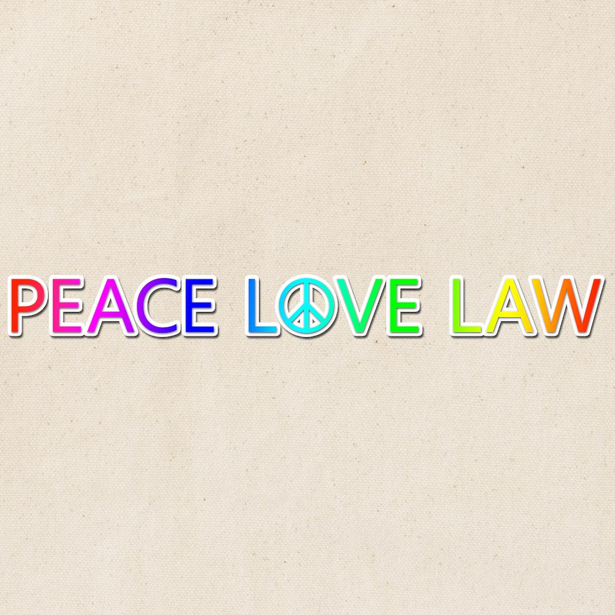 Peace Love Law Natural Canvas Tote Bag - Eco-Friendly Reusable Shopping Bag for Groceries, Beach & Work Commute