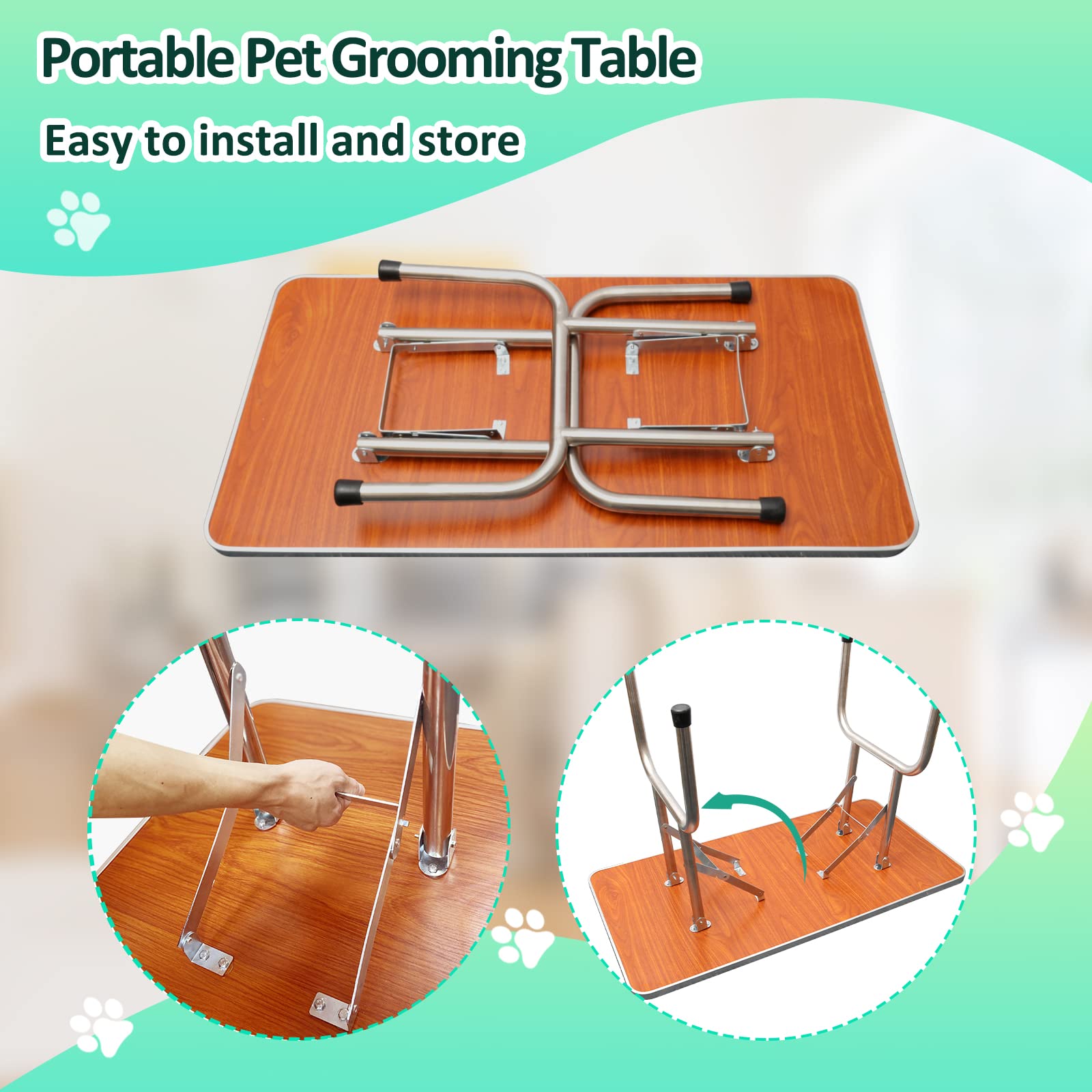 LOVMOR 42 Inch Adjustable Dog Grooming Table with Arm, Noose & Mesh Tray - Professional Pet Grooming Station for Home Use, Perfect for Bathing, Trimming & Styling Small to Large Dogs