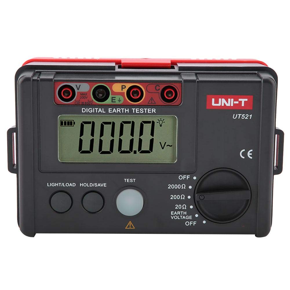 Digital Insulation Tester Megohmmeter 0-2000MΩ/0-200V with LCD Backlight - Professional Earth Ground Resistance & Voltage Meter for Electrical Safety Testing in Industrial, HVAC and Home Wiring Applications