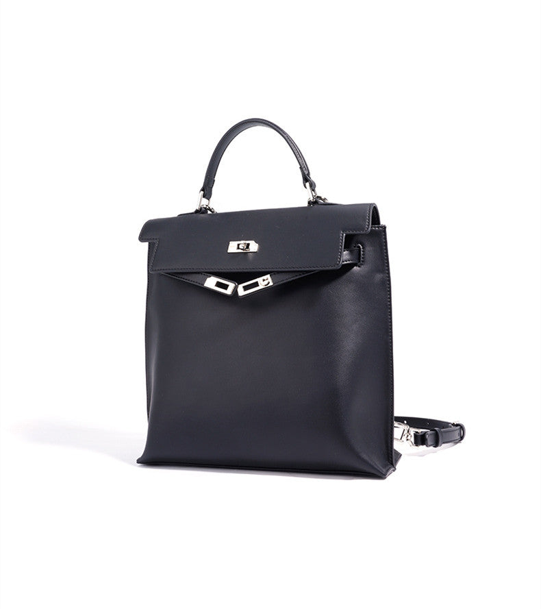 Small Leather Hand Carry Backpack - Stylish & Durable Mini Backpack for Women & Men - Perfect for Travel, Work, and Everyday Use